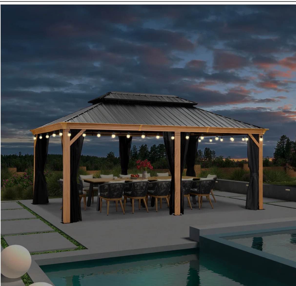 18 Ft. W x 12 Ft. D Aluminum Patio Gazebo See More