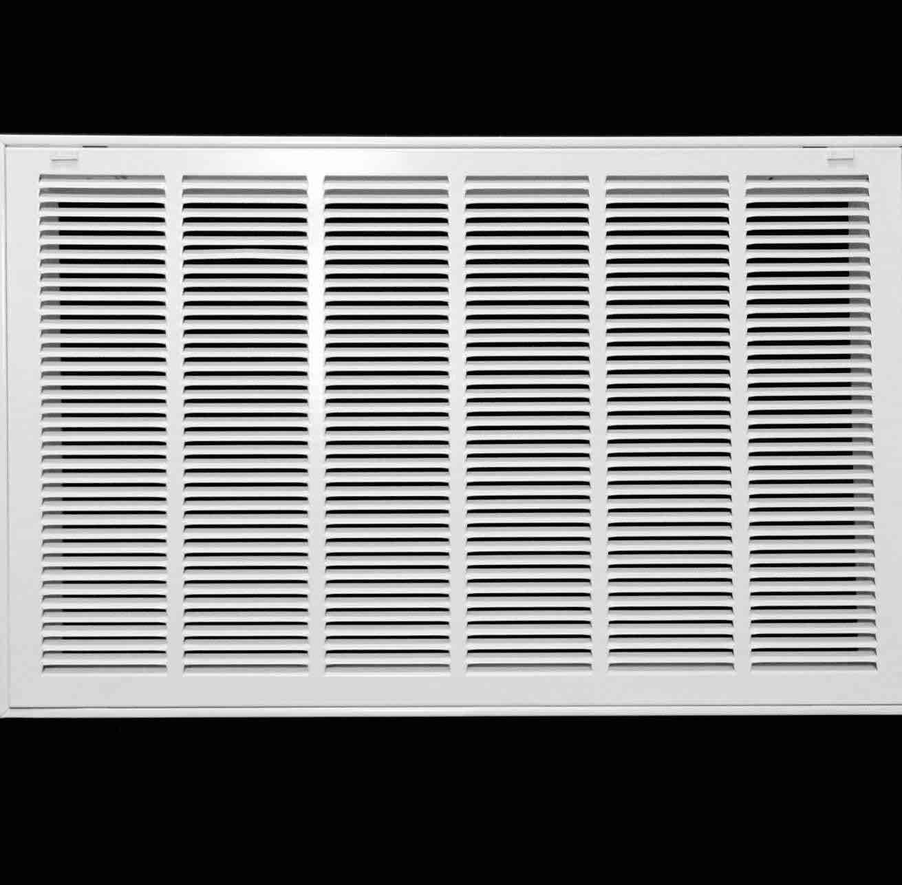 30" X 18" Steel Return Air Filter Grille for 1" Filter - Easy Plastic Tabs for Removable Face/Door - HVAC DUCT COVER - Flat Stamped Face -White [Outer Dimensions: 31.75w X 19.75h] 30 X 18