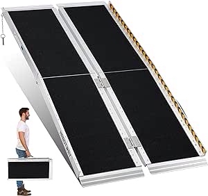 HABUTWAY Portable Wheelchair Ramp 3Ft,Non-Skid Handicap Ramp Holds up to 800Lbs,Threshold Ramp with Non-Slip Resistant Surface for Utility Mobility Access Portable Ramps for Steps,Home,Stairs,Doorways