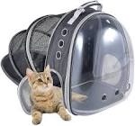 TOYSINTHEBOX Cat Backpack Carrier Bubble Expandable Foldable Breathable Pet Carrier Dog Carrier Backpack for Large Big Cats Hiking, Travelling, Camping, Up to 22 Lbs (Black)