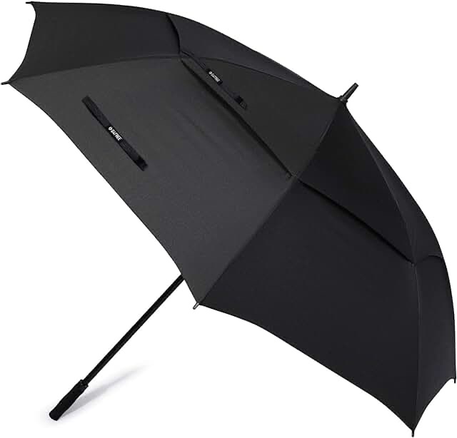 G4Free 72 Inch Automatic Open Golf Umbrella Extra Large Oversize Double Canopy Vented Windproof Waterproof Stick Umbrellas (Black)