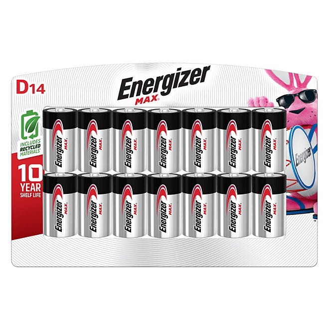 Energizer MAX D Batteries D Cell Alkaline Batteries (14 Count)