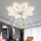 BESKETIE 35'' Bladeless Ceiling Fan with Lights Remote APP Control, Low Profile Ceiling Fan with Dimmable LED Light, 3 Color 6 Speeds Flush Mount Ceiling Fan for Living Room, Bedroom, Kids Room -Black