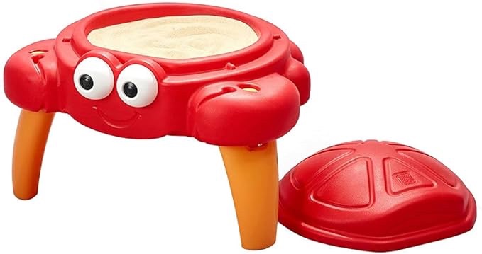 Step2 Crabbie Sand Table for Toddlers - Durable Outdoor Kids Activity Game Sandbox Toys with Lid and Accessory Set