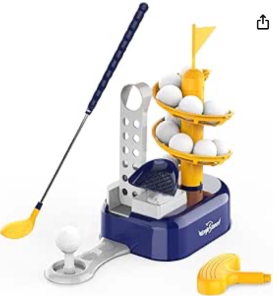 EagleStone Kids Golf Toys Set Outdoor Lawn Sport Toy with 15pcs Training Golf Balls & Clubs Equipment, Indoor Exercise Game, Portable Outside Yard Active Gifts for 3 4 5 6 7 8 Year Olds Boys Girls