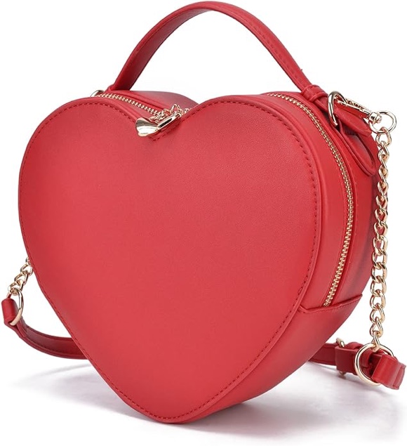 bolso bandolera con effecto acolchado en forma de corazon