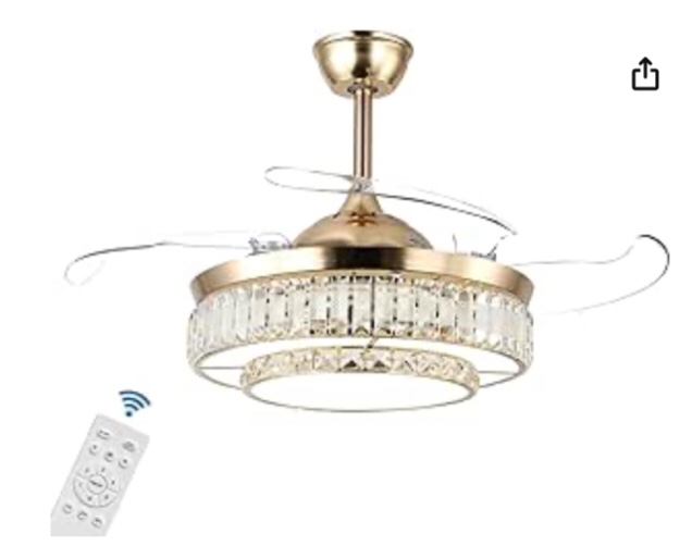 NOVFLAM 48 Inch Retractable Ceiling Fans with Lights and Remote,tri-Color temperatures LED,Indoor Ceiling Fan with 4 Blade for Patio Living Room, Bedroom, Office, Summer House, Etc