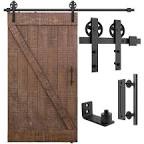 SMARTSTANDARD 7 FT Barn Door Soft Close Hardware Kit - 5 ft-10 ft, Smoothly and Quietly Sliding - Simple and Easy to Install-Includes Step-by-Step Installation Instruction-Fit 42" Door Panel (J Shape) 7 Feet