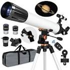 LUVONI Telescope 90mm Aperture 800mm Telescope for Adults with High Powered, Refractor Telescopes for Kids & Beginners, Multi-Coated High Transmission AZ Mount Portable Telescope Includes Carry Bag