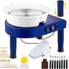 VEVOR Pottery Wheel, 14in Ceramic Wheel Forming Machine, 0-300RPM Speed 0-7.8in Lift Table Electric Clay Machine, Foot Pedal Detachable Basin Sculpting Tool Accessory Kit for Work Home Art Craft DIY