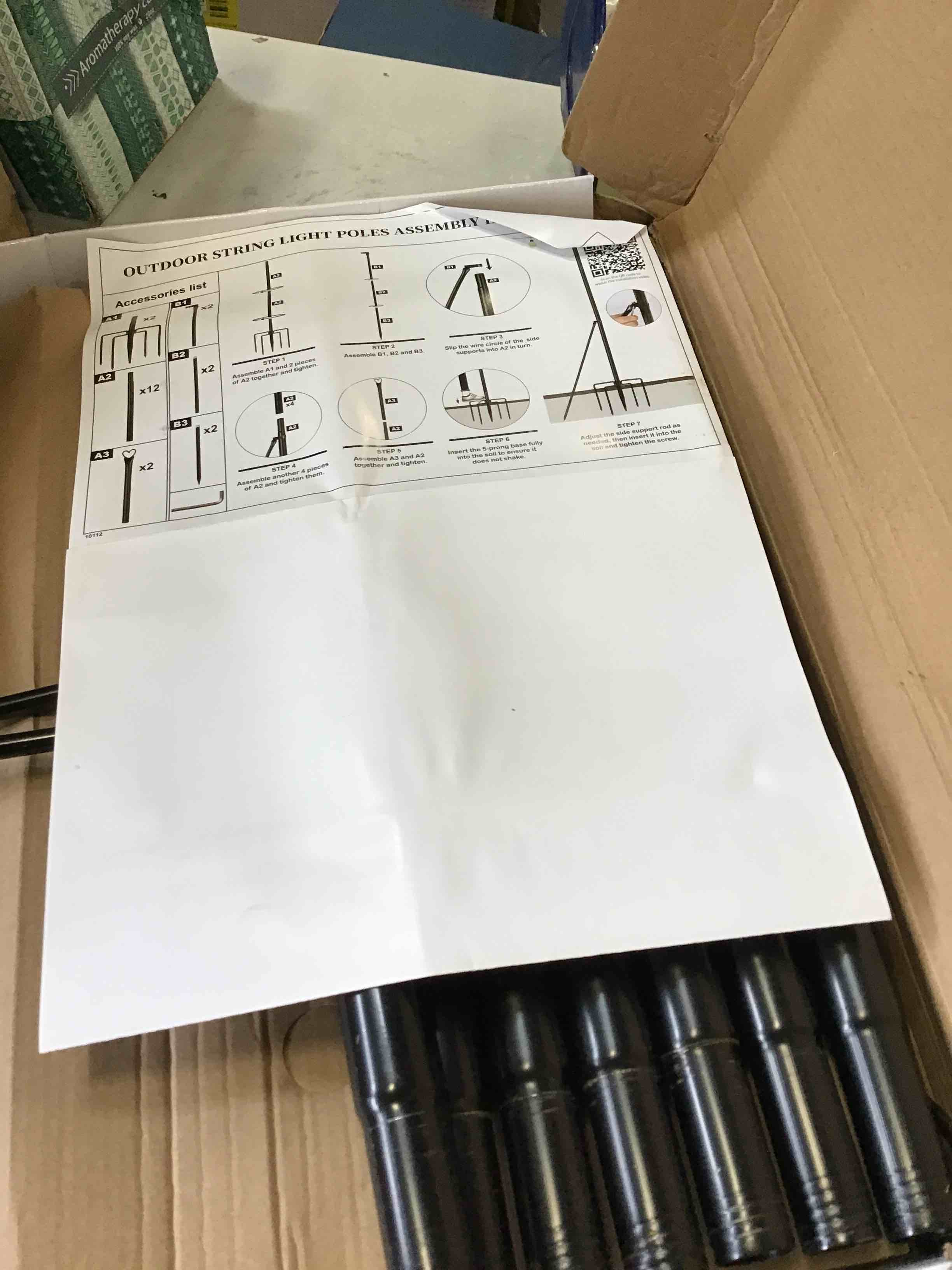 XDW-GIFTS String Light Pole - Steel Poles for Outdoor String Lights Hanging, Garden, Backyard, Patio Lighting Stand for Parties, Christmas, Wedding, 2 Pack