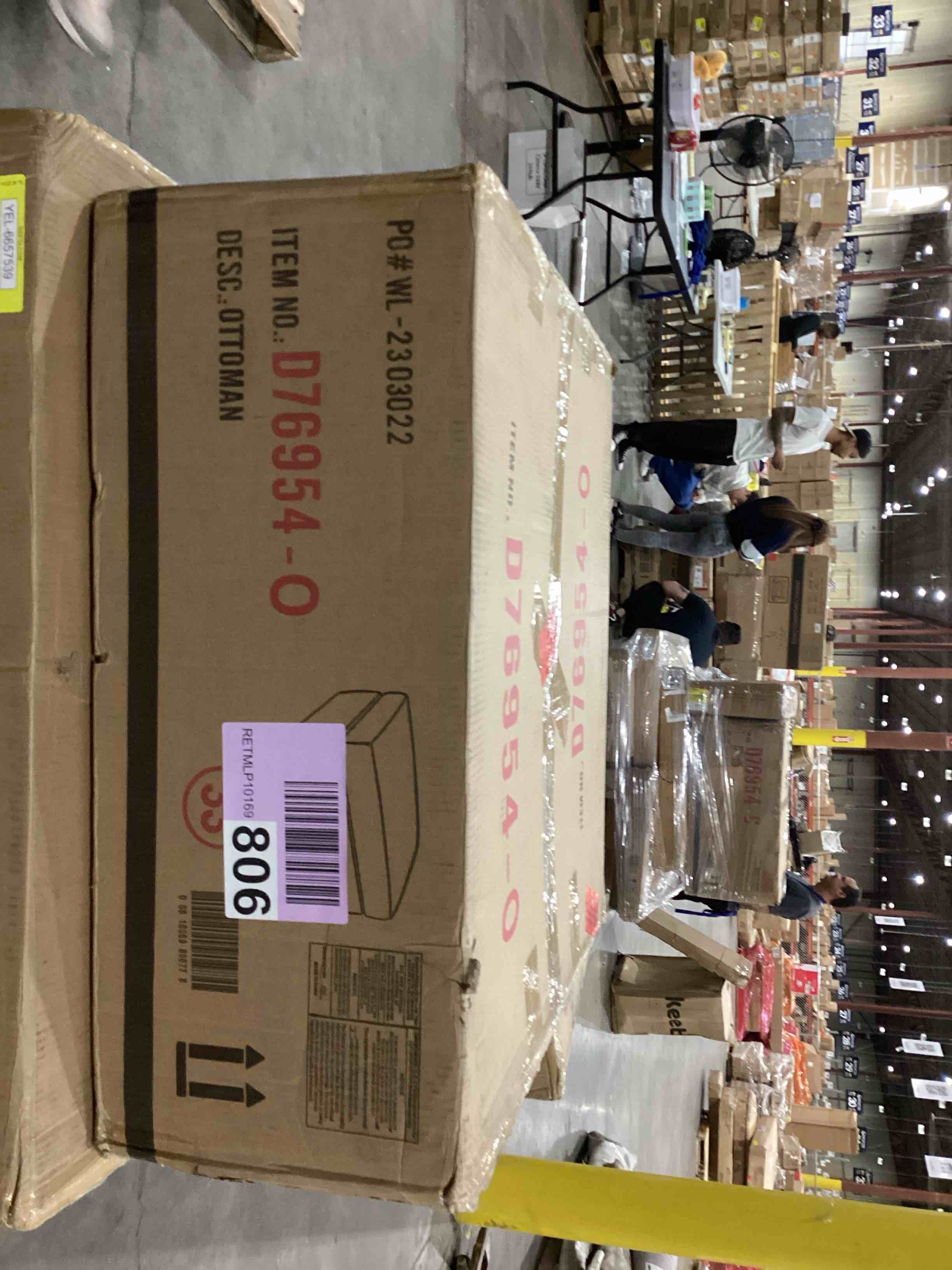 Green corduroy ottoman 