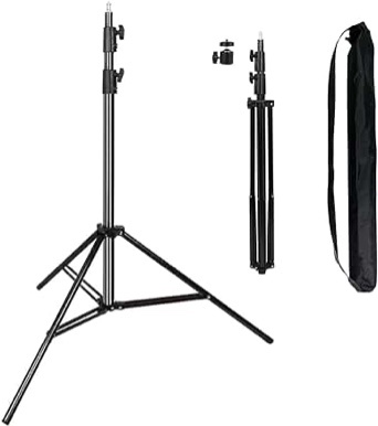 ITOTIN Heavy Duty Light Stand 9.5 Feet/2.8 Meters Adjustable Spring Cushioned Metal Photography Tripod Stand for Photo Studio Speedlight, Ring Light, Photographic Equipments Thickening Flash Stand