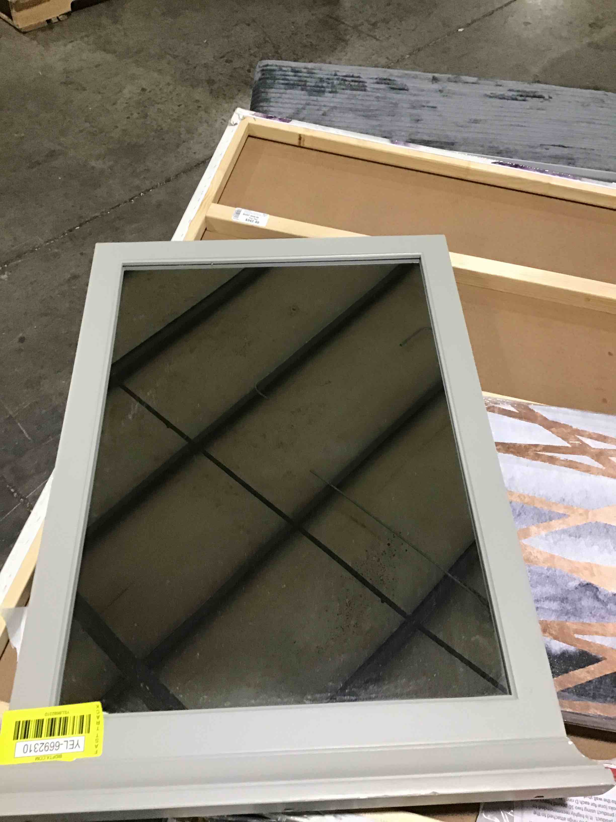 Ren Wil Adan 32" x 24" Glass Framed Glam Beveled Edge Vanity Bath Wall