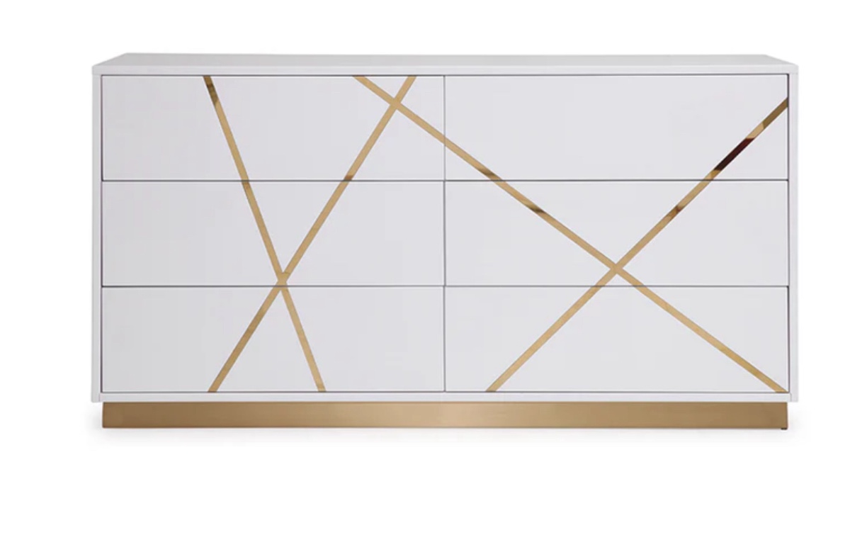 Modrest Nixa Modern White & Gold Dresser