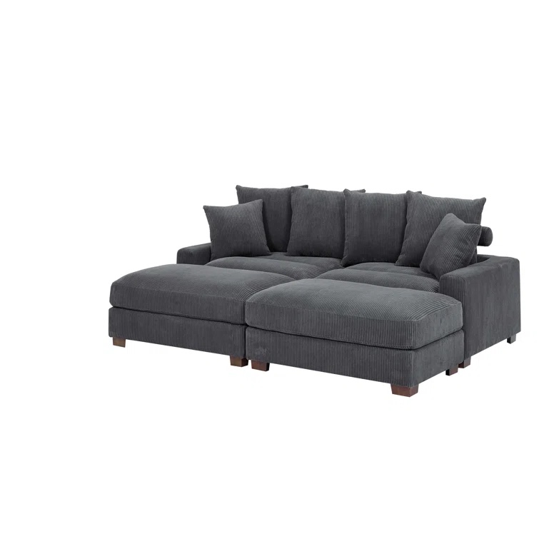 Arzuaga 4 - Piece Corduroy Sectional ( 1 Corner Only ) 