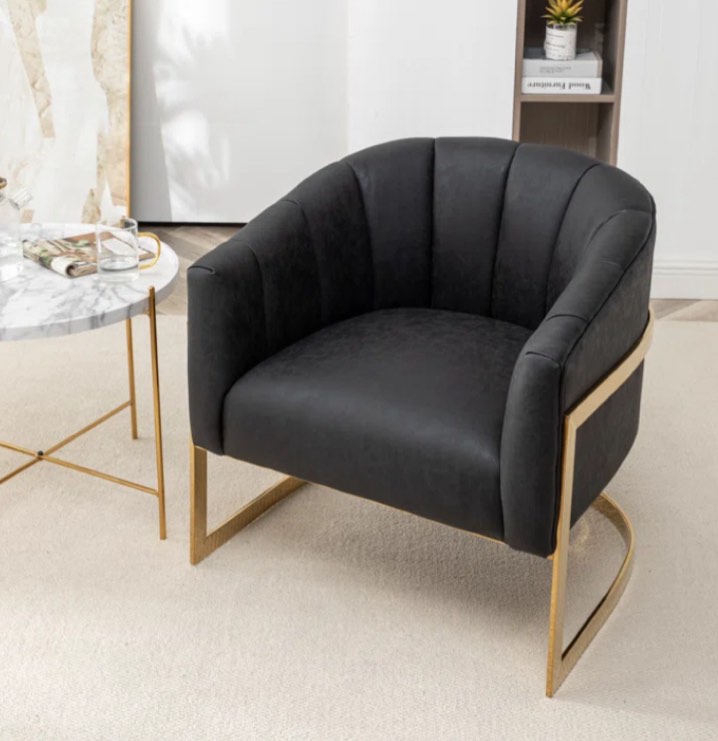 Romy 30" W Tufted Upholstered Barrel Chair