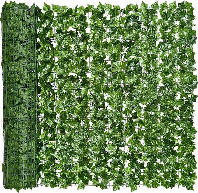 DearHouse 68.9x157.5in Artificial Ivy Privacy Fence Wall Screen, Artificial Hedges Fence and Faux Ivy Vine Leaf Decoration for Outdoor Garden Decor