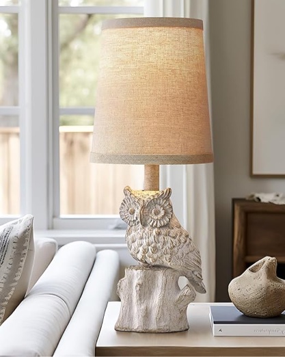 14.25" Small Table Lamp for Living Room & 20.5" Farmhouse Lamp Single Resin Table Lamps for Living Room Bedroom