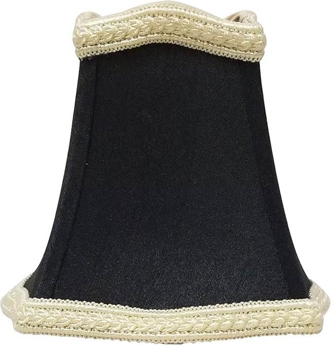 Royal Designs, Inc. Fancy Square Chandelier Shade with Decorative Trim CS-508BLK/GL-6, Black/Gold, 2.5 x 5 x 4.5