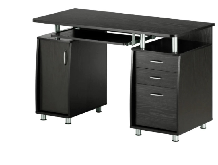 COMPLETE WORKSTATION COMPUTER DESK WITH STORAGE (Incomplete Box 2/2 )