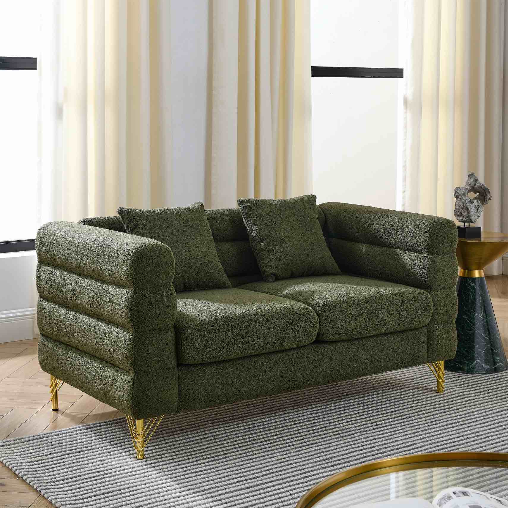 streamline moderne sofa- 2 seat(light grey color )