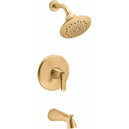 KOHLER Model K-R33049-4G-2MB Avail Vibrant Moderne Brushed Brass 1-Handle Bathtub & Shower Faucet With Valve