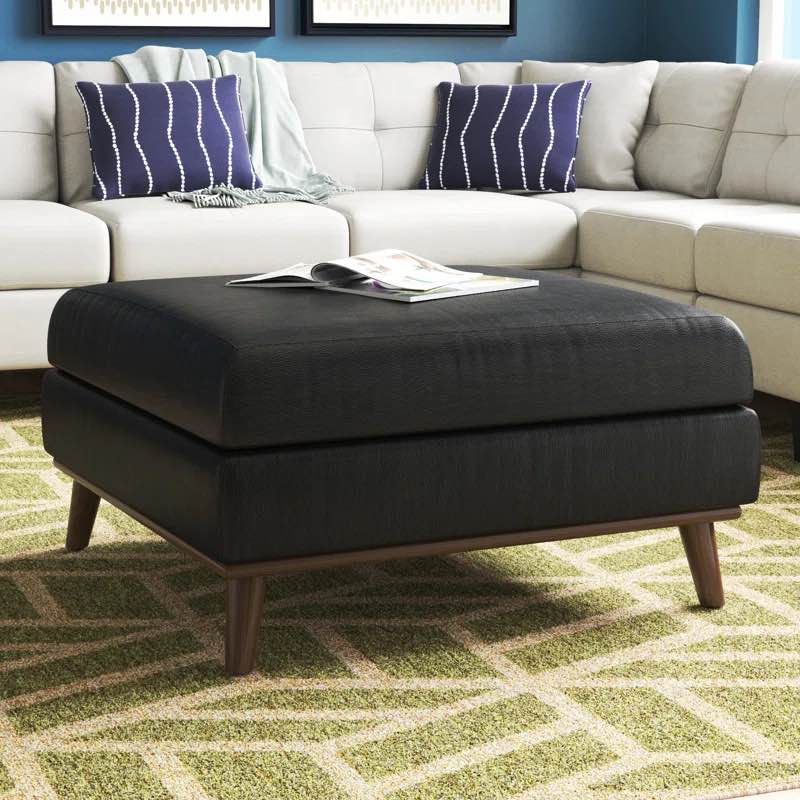 Crampton 35" Faux Leather Wide Square Standard
