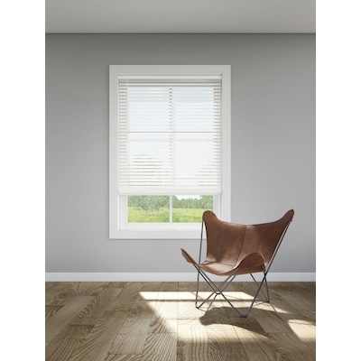 LEVOLOR Trim+Go 2-in Slat Width 45-in x 72-in Cordless White Faux Wood Room Darkening 