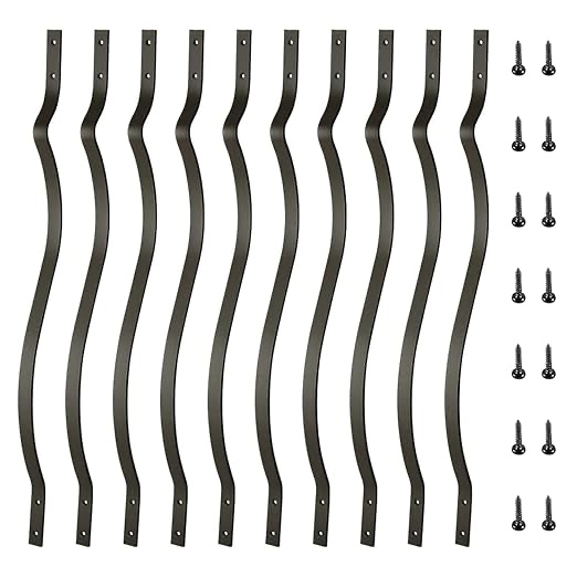 Akenow Deck Balusters 61 Pack Metal Deck Spindles, 32.25"x1" Staircase Baluster with Screws, Metal Deck Railing for Wood and Composite Deck, Stylish Baluster for Outdoor Stair Deck Porch