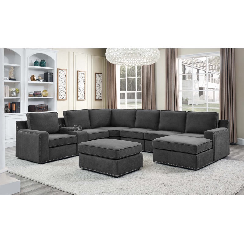 (incomplete) Astare 77 reversible modular cormer sectional with ottoman 