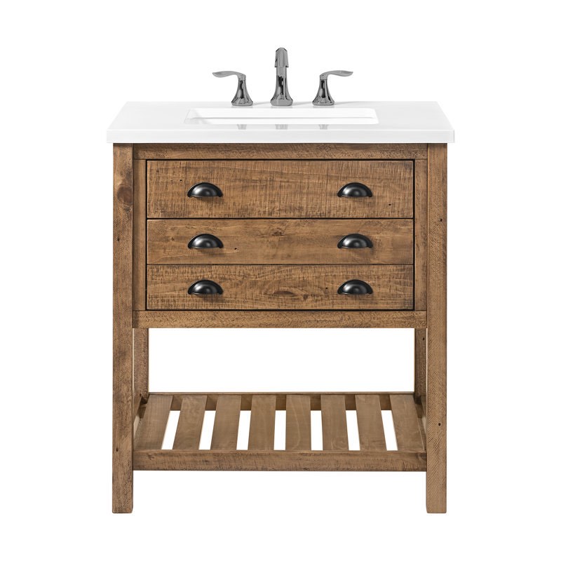 (small detail in the top) Grigg 31'' Free Standing Single Bathroom Vanity with Cultured Marble Top
