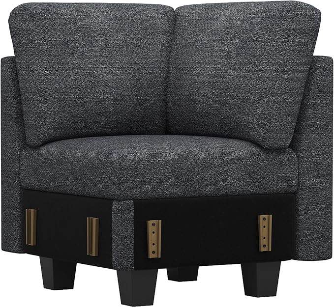 (similar ) Belffin Chenille Corner Seat for Modular Couch. Sectional Sofa Module. Dark Grey.
