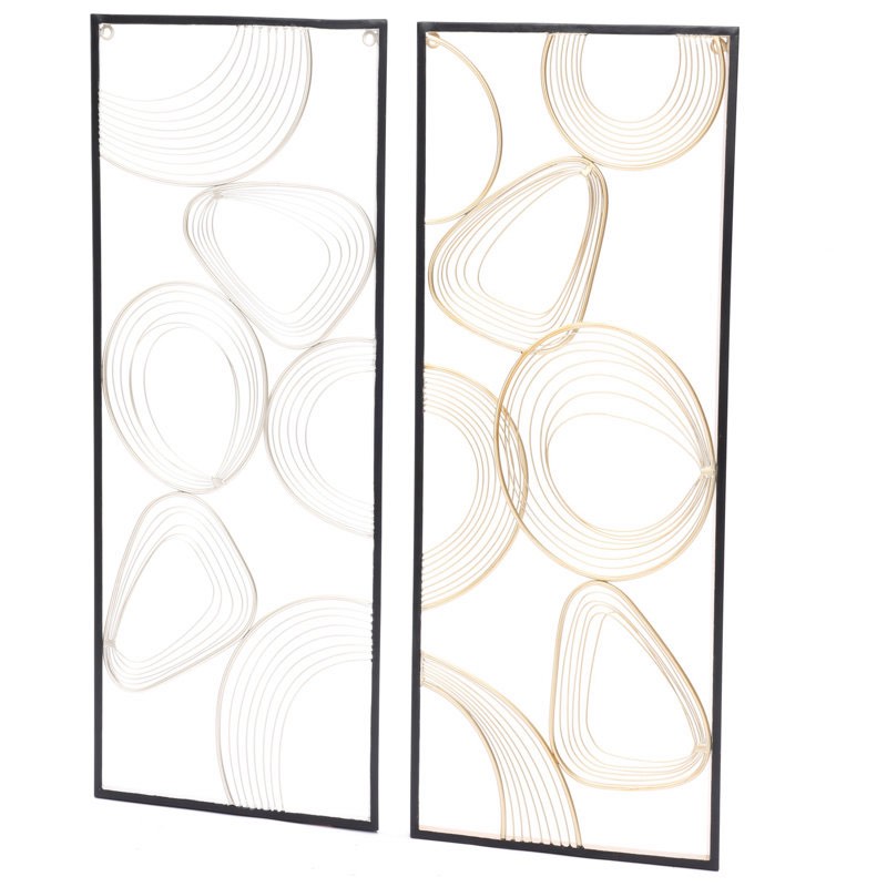 (details in the corners) 2 Piece Abstract Metal Wall Dcor Set