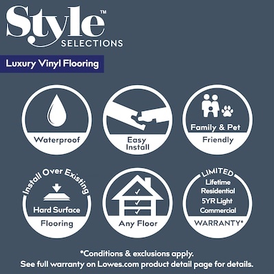 Style Selections (Sample) Dove Tail Oak Gray Wood Look 12-mil Waterproof Interlocking Luxury