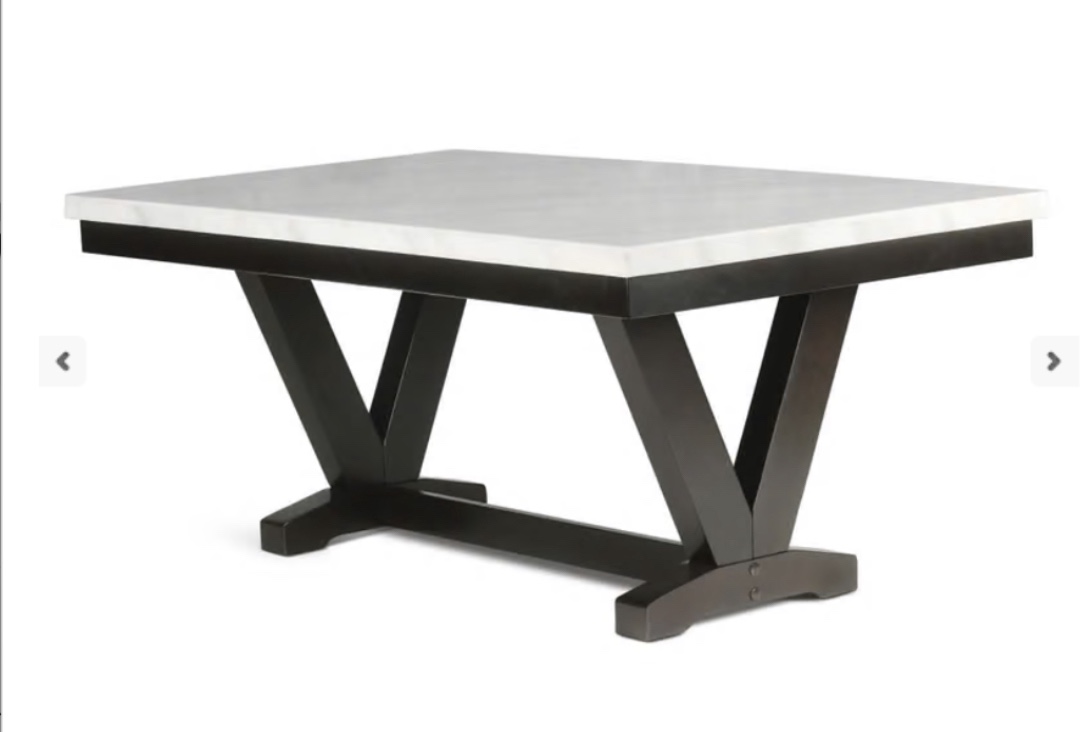 ( Incomplete )  Finley 72 inch White Marble Top Dining Table FL500WT/CONNECTING BAR/1pc