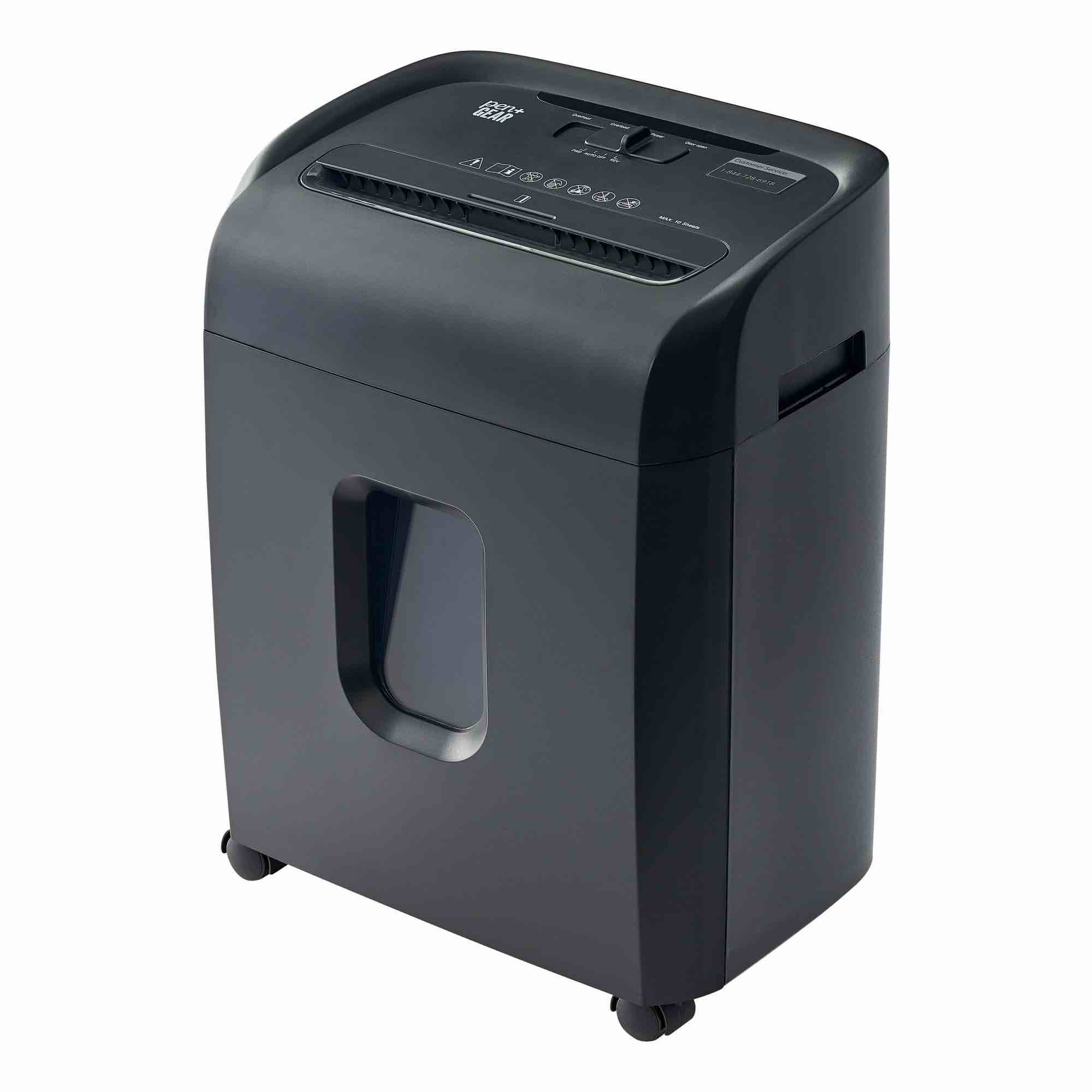 Pen + Gear 10-Sheet Micro-Cut Paper Shredder with 4 Gallon Bin, Black,Home and Office Use