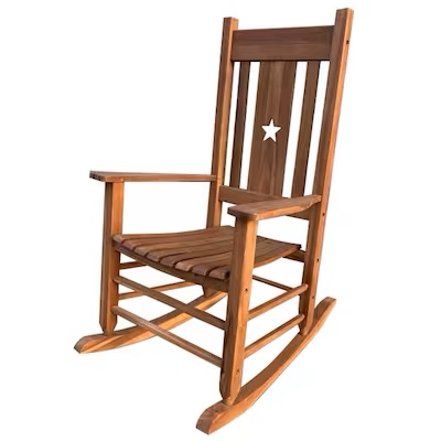 Style Selections Wood Frame Rocking Chair with Slat Seat