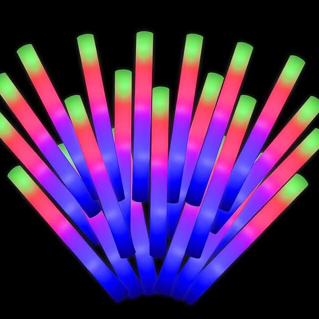 Blu7ive 100PCS Led Foam Sticks,Glow Sticks Bulk 4th of July Party Favors Supplies3 Flashing Modes Glow in The Dark Party Supplies,Light up Foam Sticks for wendding Raves Camping Outdoor