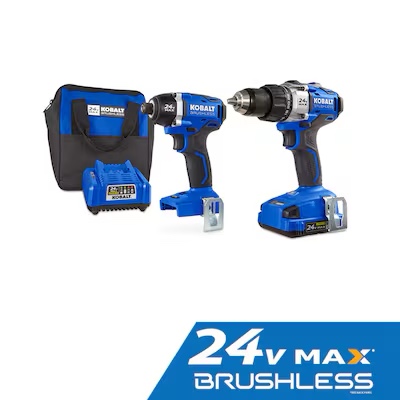 Kobalt 24-volt 2-Tool Brushless Power Tool Combo Kit with Soft Case (1-Battery Included and Charger Included) Item #672827 | Model #KLC 2024A-03