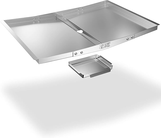 Grease Tray with Catch Pan - Adjustable Drip Pan for Gas Grill Models from Dyna Glo, Nexgrill, Expert Grill, Kenmore, BHG and More - Stainless Steel Grill Replacement Parts(Width 24"-30") Adjustable between 24" and 30"