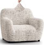 Stretch Armchair Covers for Chairs Slipcovers for Living Room Couch Covers for Chair Protectors Cover for Dogs / Pets / Kids, Feature Checks Pattern Jacquard Bouncy, Thick and Soft - Off White