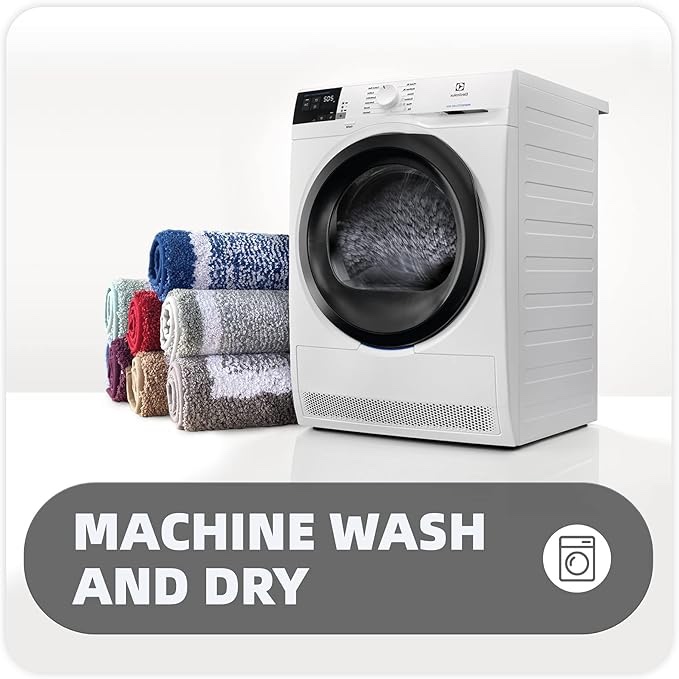 Color G Bathroom Rug Mat, Ultra Soft and Water Absorbent Large Bath Rug Runner, Bath Carpet, Machine Wash/Dry, for Tub, Shower, and Bath Room (24"x43", Dark Grey and White)