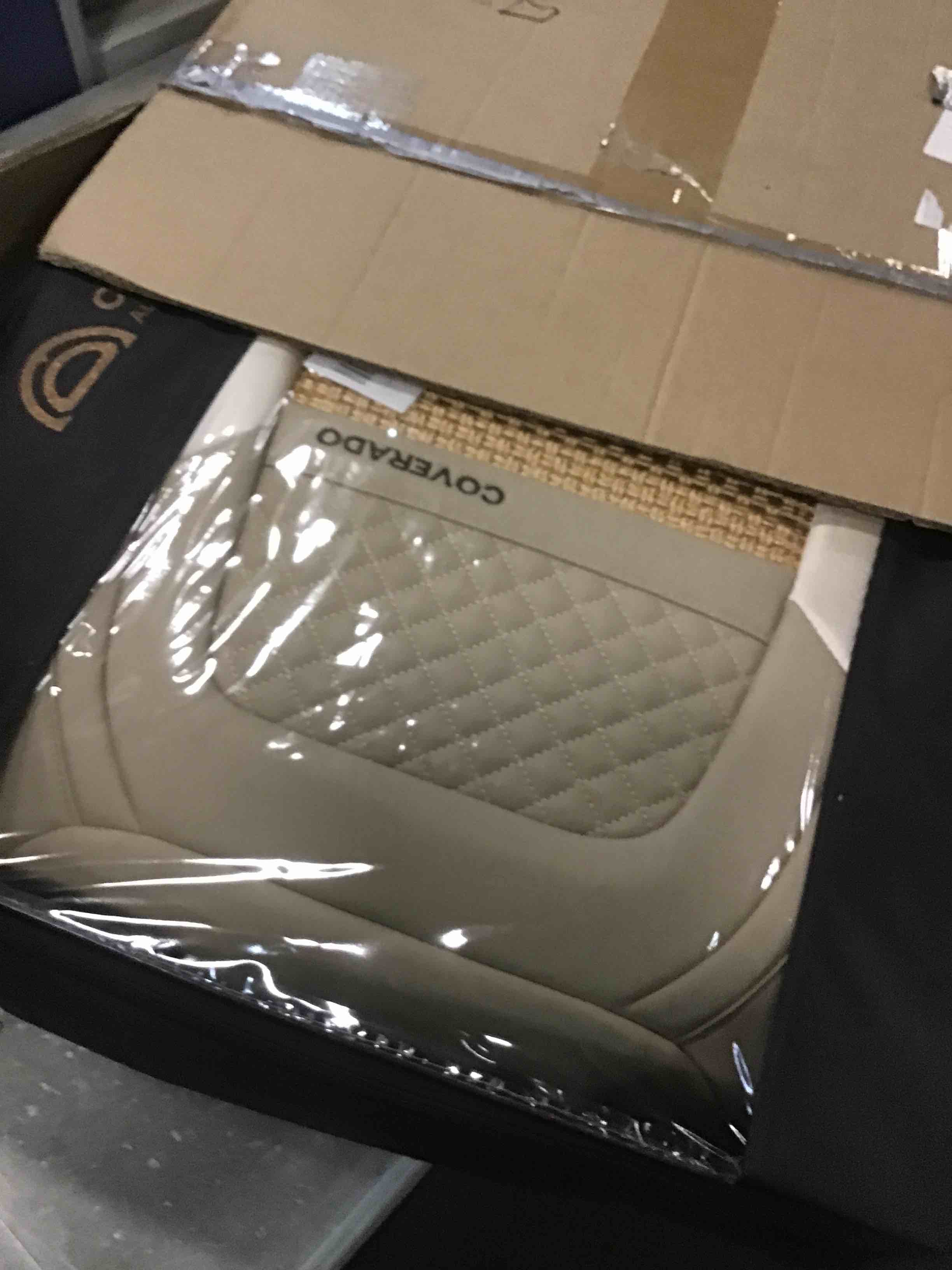 Coverado Leather Seat Covers Front, 2-Pack Universal Seat Covers for Cars, Waterproof Luxury Leatherette Seat Cushions, Auto Car Seats Protectors, Driver Seat Covers Fit for Most Vehicles-Beige