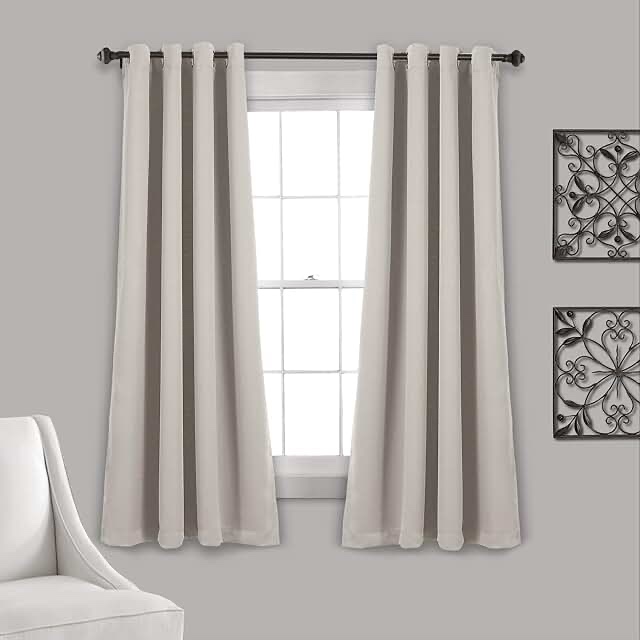 Lush DÃ©cor Grommet Sheer Panels with Insulated Blackout Lining Wheat 38X95 Set