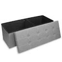 GLAXYFUR 43.3 inches Folding Storage Ottoman Bench Storage Chest Footrest for Bedroom, Entryway and Living Room, Holds up to 660 lb Dark Grey