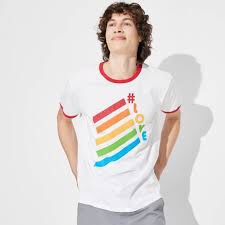 Pride Adult Short Sleeve '#Love' Ringer T-Shirt - White -XL