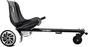 Hover-1 Kart Buggy Attachment | Compatible with Most 6.5" & 8" Electric Hoverboards, Hand-Operated Rear Wheel Control, Adjustable Frame & Straps, Easy Assembly & Install, Black