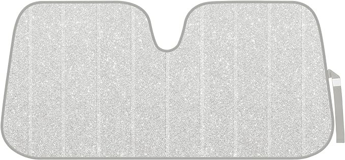 Motor Trend Windshield Sunshade for Car Truck & SUV, Black - Folding Car Sun Shade for Front Window, Auto Sun Visor Heat Protection, Car Sunscreen Blocks UV Rays and Keeps Vehicle Cool (58 x 24 Inch)