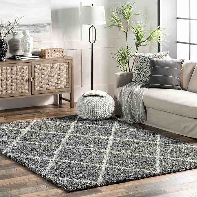 nuLOOM 200OZEZ04B-6709 Shanna Shaggy Area Rug, 6' 7" x 9' , Grey